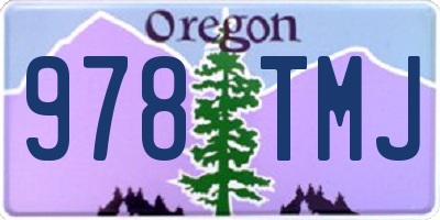 OR license plate 978TMJ