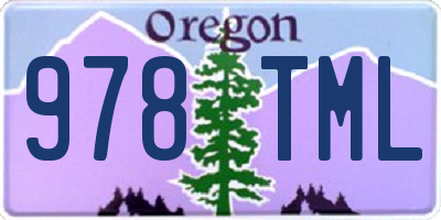 OR license plate 978TML