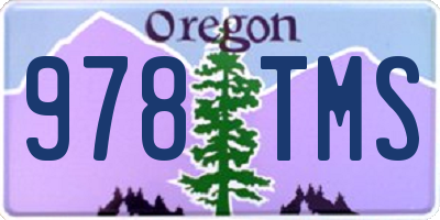 OR license plate 978TMS