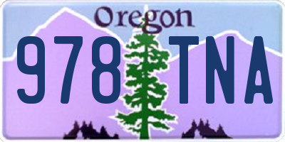 OR license plate 978TNA