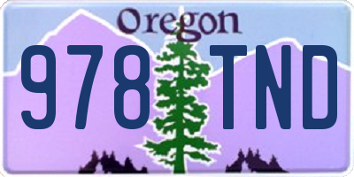 OR license plate 978TND