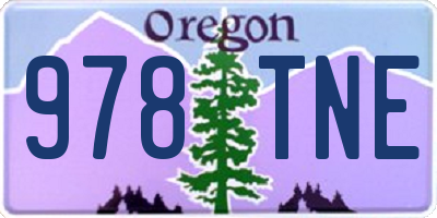 OR license plate 978TNE