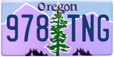 OR license plate 978TNG