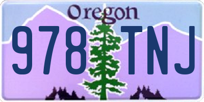 OR license plate 978TNJ