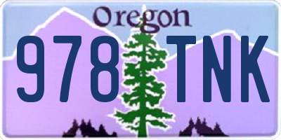 OR license plate 978TNK