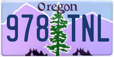 OR license plate 978TNL