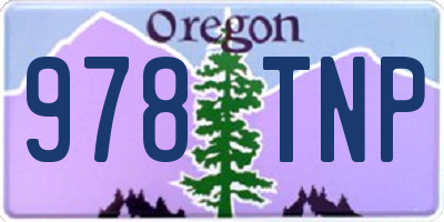 OR license plate 978TNP