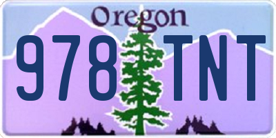 OR license plate 978TNT