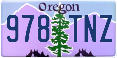 OR license plate 978TNZ