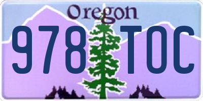 OR license plate 978TOC