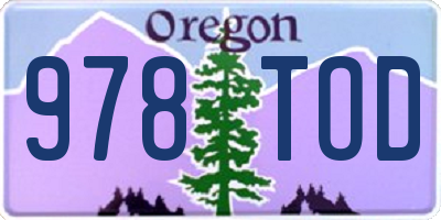 OR license plate 978TOD