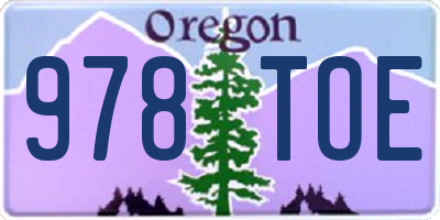 OR license plate 978TOE