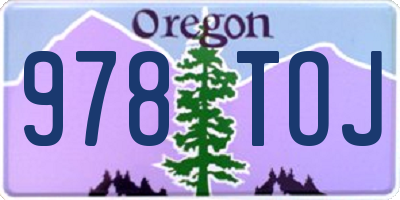 OR license plate 978TOJ