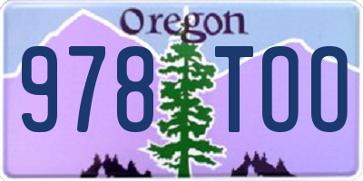 OR license plate 978TOO