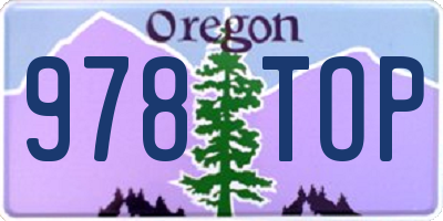 OR license plate 978TOP