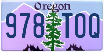 OR license plate 978TOQ