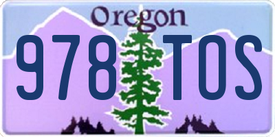 OR license plate 978TOS