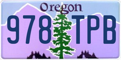 OR license plate 978TPB