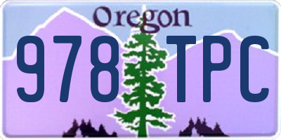 OR license plate 978TPC