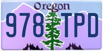 OR license plate 978TPD