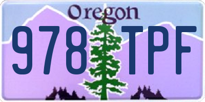 OR license plate 978TPF