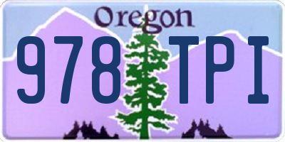 OR license plate 978TPI