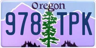 OR license plate 978TPK