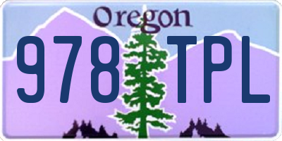 OR license plate 978TPL