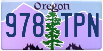 OR license plate 978TPN