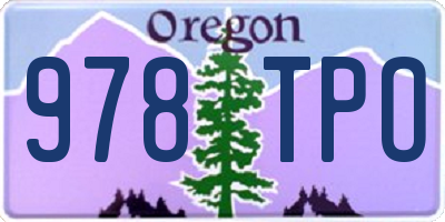 OR license plate 978TPO