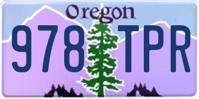 OR license plate 978TPR