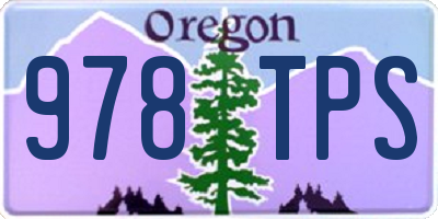 OR license plate 978TPS