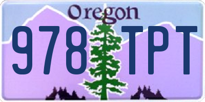 OR license plate 978TPT