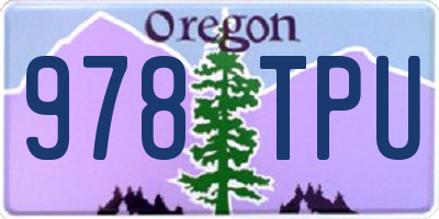 OR license plate 978TPU