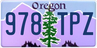 OR license plate 978TPZ