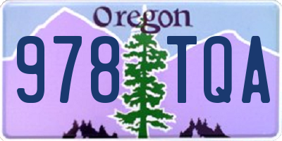 OR license plate 978TQA