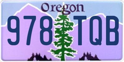 OR license plate 978TQB