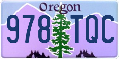 OR license plate 978TQC
