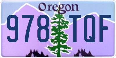 OR license plate 978TQF
