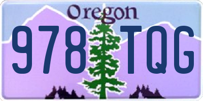OR license plate 978TQG
