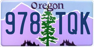 OR license plate 978TQK