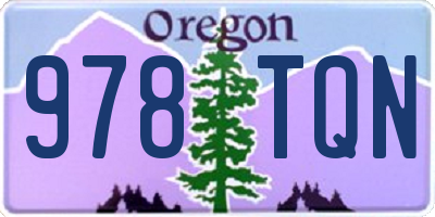 OR license plate 978TQN