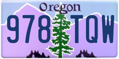 OR license plate 978TQW