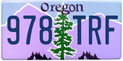 OR license plate 978TRF
