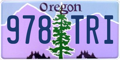 OR license plate 978TRI