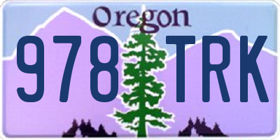 OR license plate 978TRK