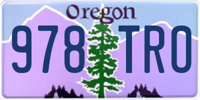 OR license plate 978TRO