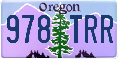 OR license plate 978TRR