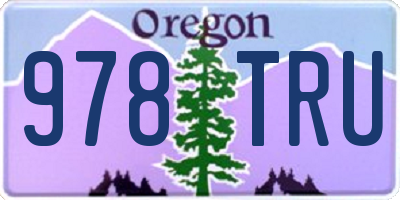 OR license plate 978TRU