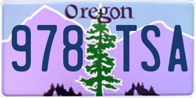 OR license plate 978TSA